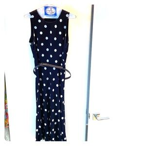 Lauren by Ralph Lauren Polka Dot Midi Dress